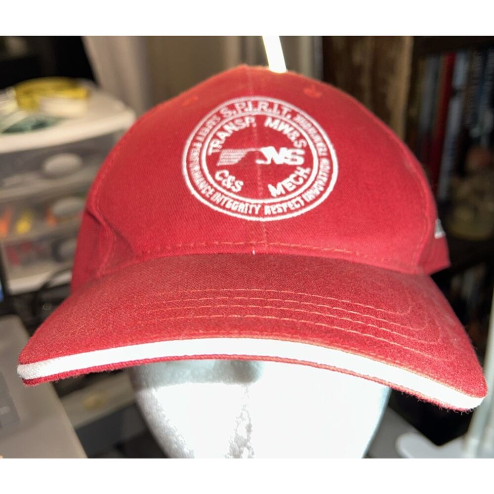 Norfolk Southern Railway Safety Caravan Red Adult Strap Back Logo Baseball Cap